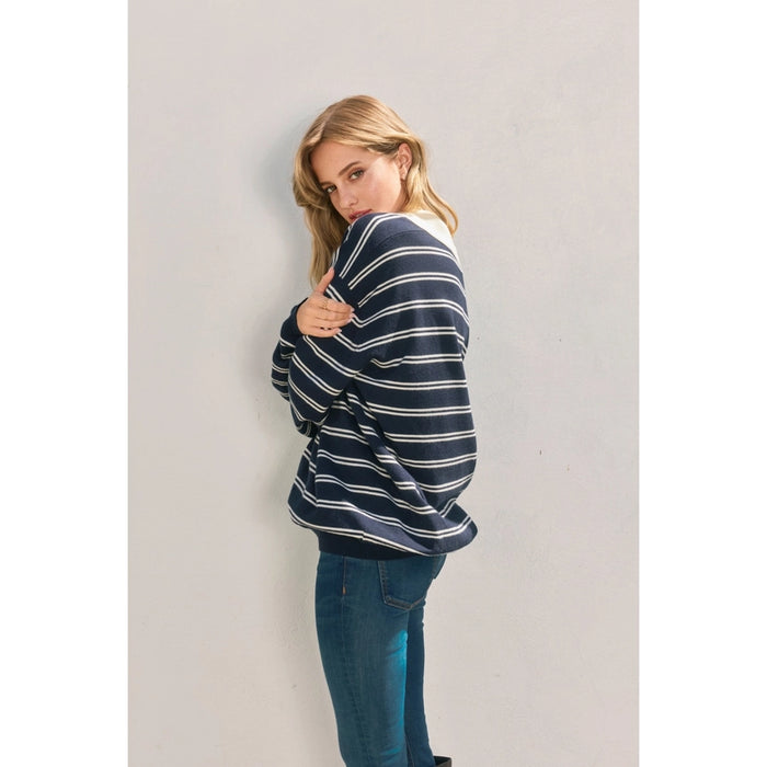 Navy Striped Rugby Shirt