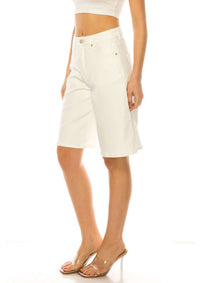 Classic White Denim Bermuda Short