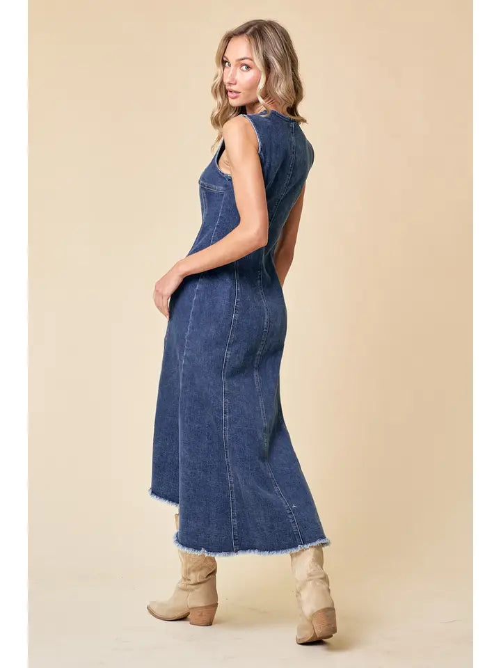 Panelled Denim Dress