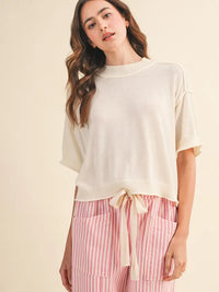 Charlie Boxy Knit Top (cream)