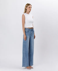 High Rise Twisted Seam Palazzo Jeans