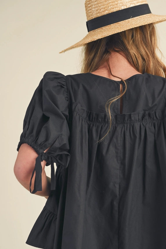 Tiered Shirring Top (black)