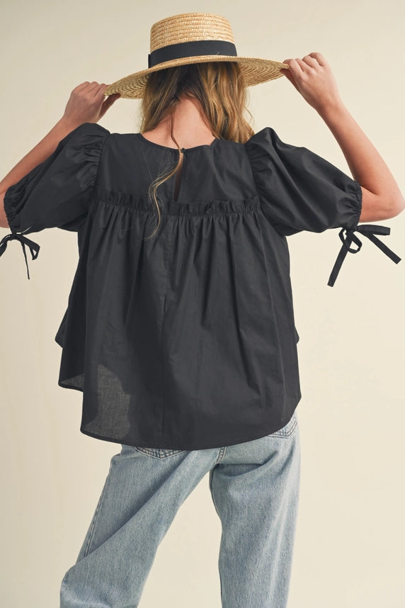 Tiered Shirring Top (black)