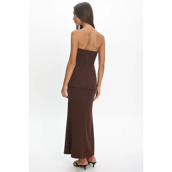 Choclate Peplum Dress
