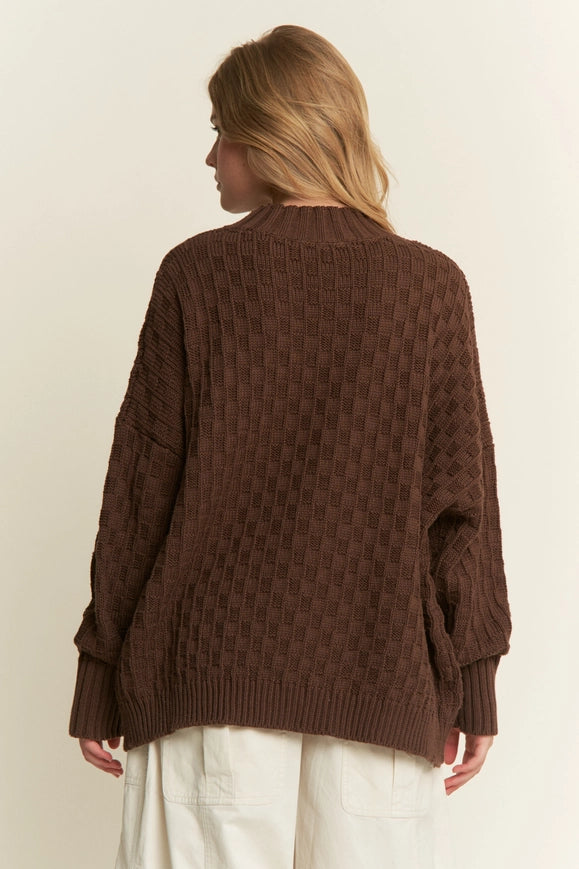 Monroe Checkered Sweater (chocolate)