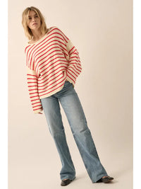 Prentiss Striped Sweater (cream/red) - GEORGE-MARY'S