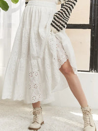 Eyelet Maxi Skirt (white)