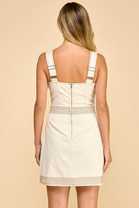 Contrast Stitch Dress (cream)