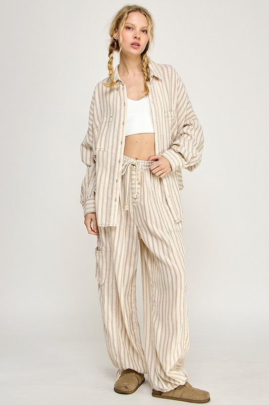 St. Tropez Striped Shirt (sand)