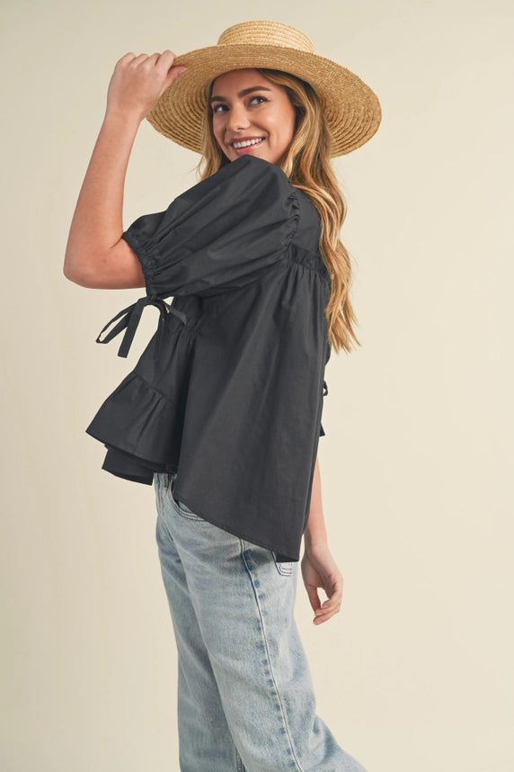 Tiered Shirring Top (black)