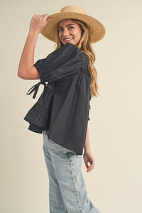Tiered Shirring Top (black)