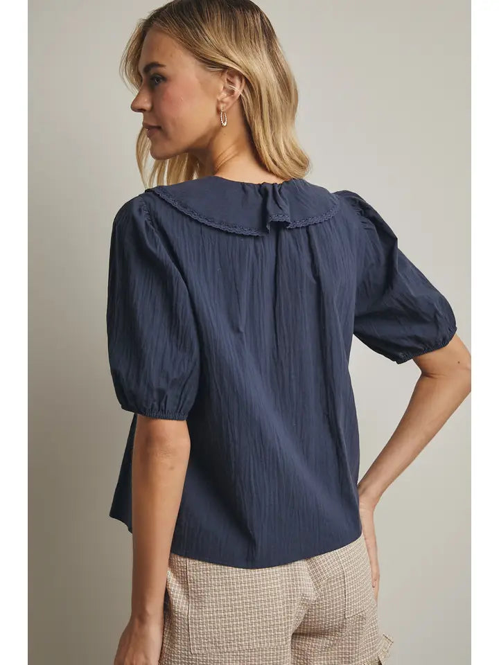 Louise Ruffled Top (ink) - GEORGE-MARY'S