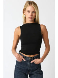 Black Mockneck Tank - GEORGE-MARY'S