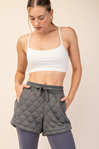 Diamond Quilted Shorts (army green)