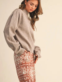 The Foster Puff Sleeve Sweater (mocha)