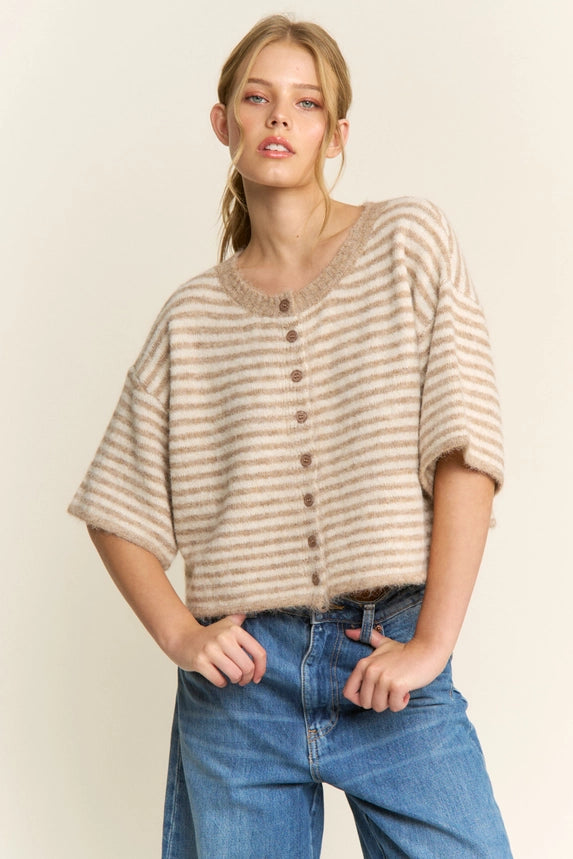The Penny Cardigan (khaki/ivory)