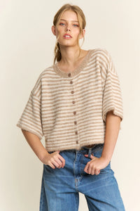 The Penny Cardigan (khaki/ivory)
