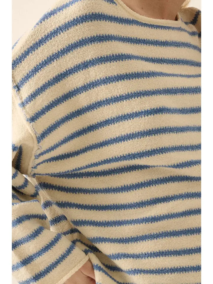 Prentiss Striped Sweater (cream/blue)