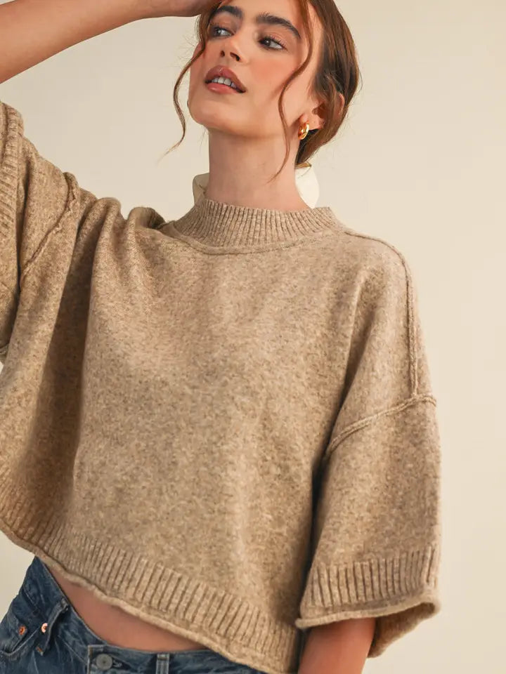 Eleanor Sweater Top (mocha mousse)