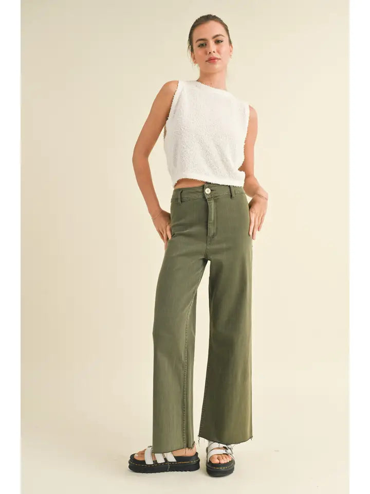Marine Fit Wide Leg Pants (fade olive)