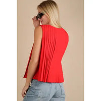 Polly Pleated Tank (red)