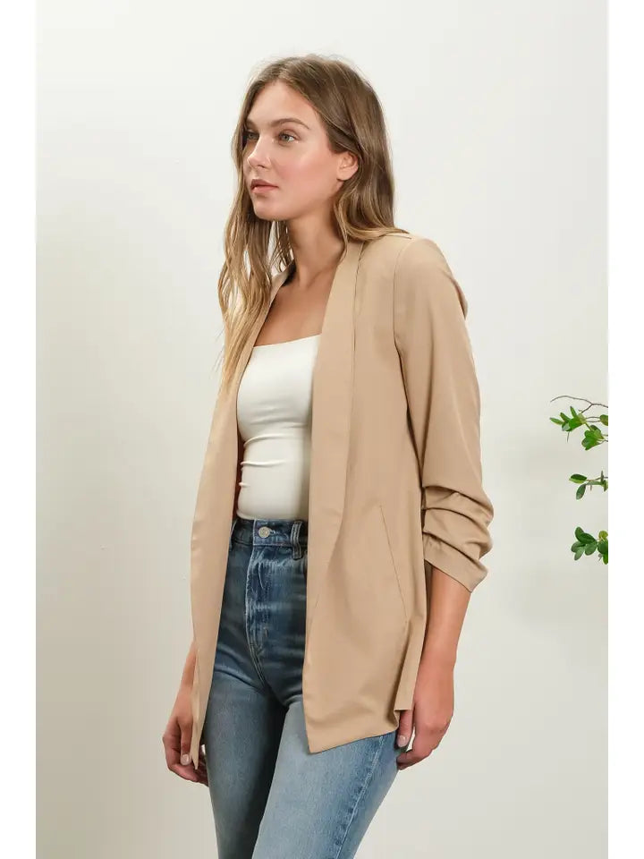 Collarless Blazer (camel)