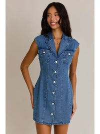 Denim Collared Mini Dress