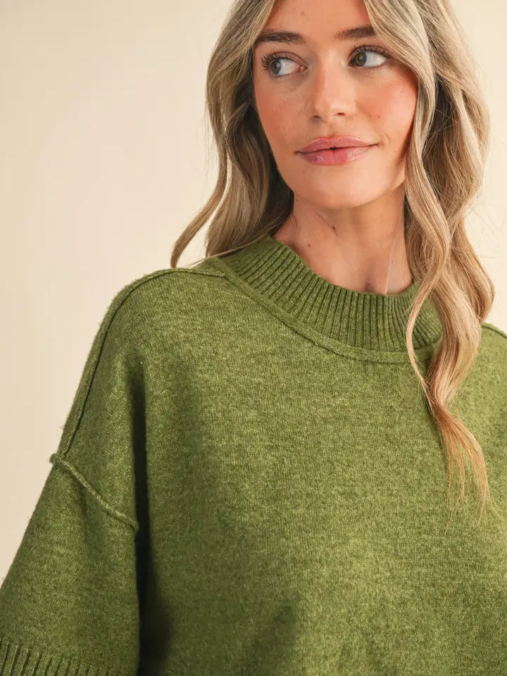 Parks Boxy Knit Sweater (olive)