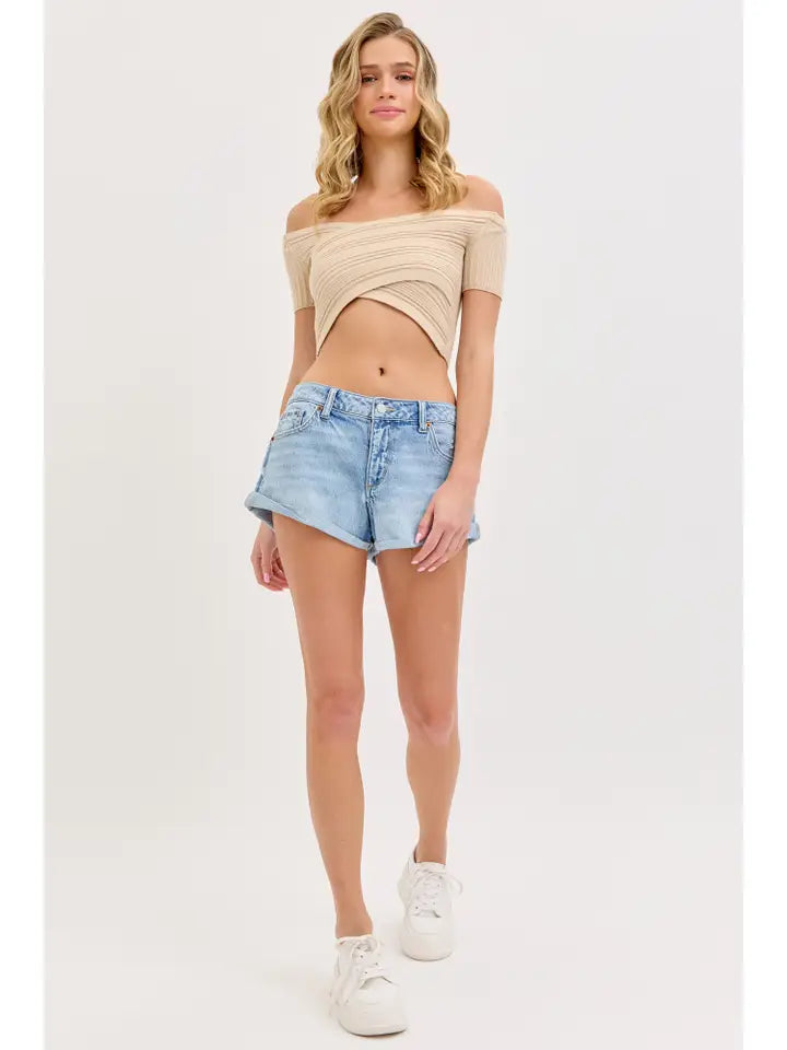 Krewes Cuffed Denim Shorts