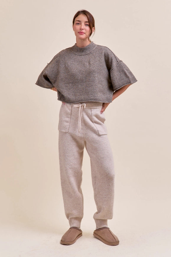 Eleanor Sweater Top (charcoal brown)