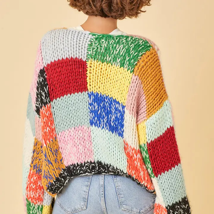 Rainbow Block Cardigan