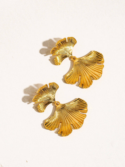 Léonie 18K Gold Dressy Floral Statement Earring