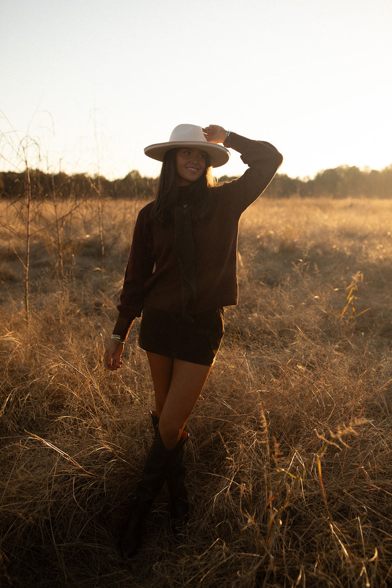 Balloon Sleeve Sweater (pecan)