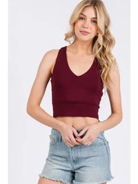 Double Layered Crop Top (maroon)