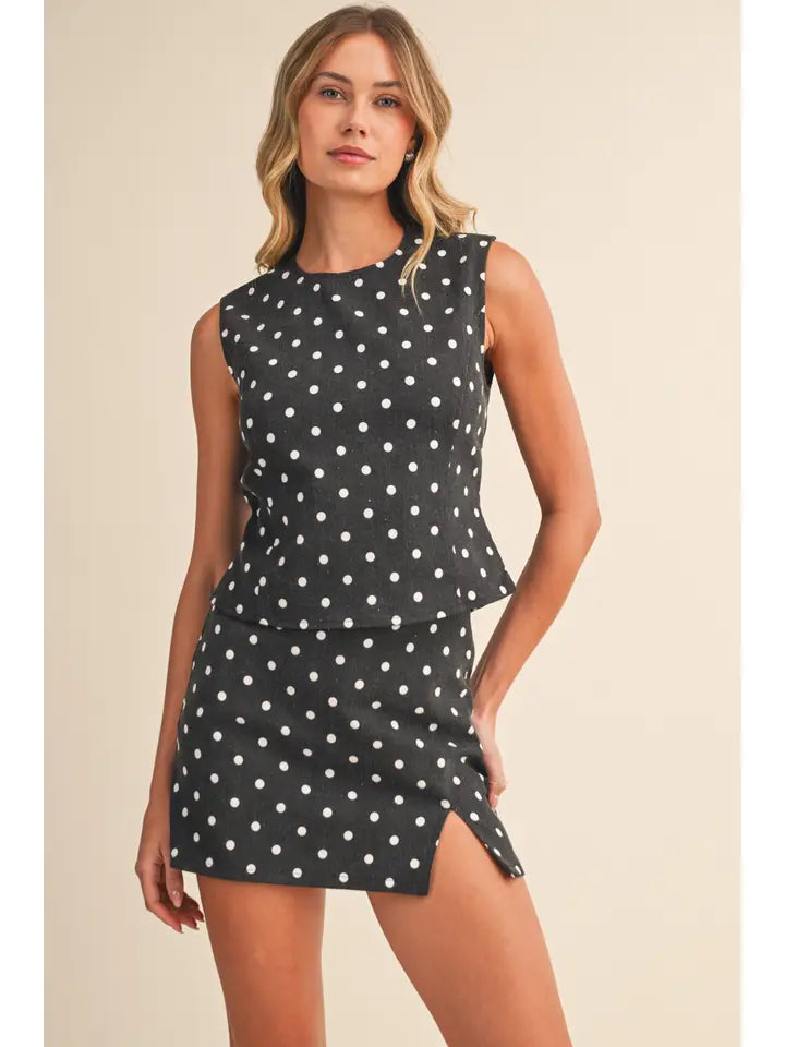 Perry Denim Skort (polka dot)