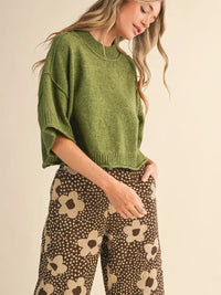 Parks Boxy Knit Sweater (olive)