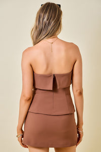 Lennon Crepe Tube Top (brown)