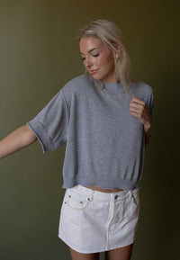 Charlie Boxy Knit Top (heather) - GEORGE-MARY'S
