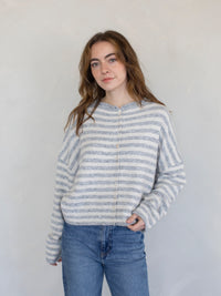 PREORDER The Piper Cardigan (grey stripe)