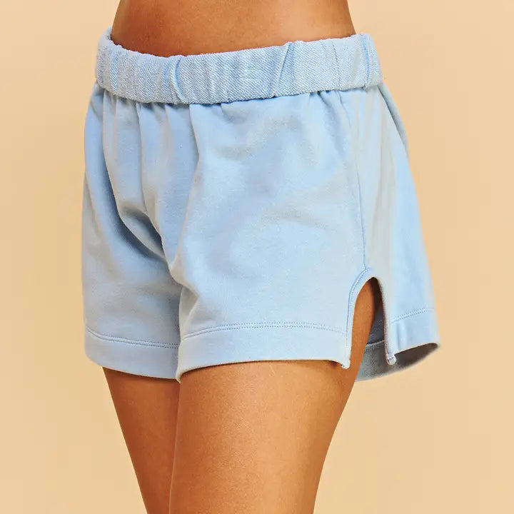 Rollover Lounge Shorts (baby blue)
