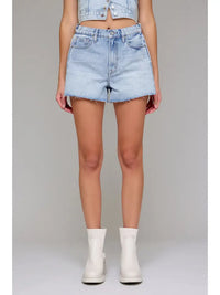 Boyfriend Side Seam Denim Shorts
