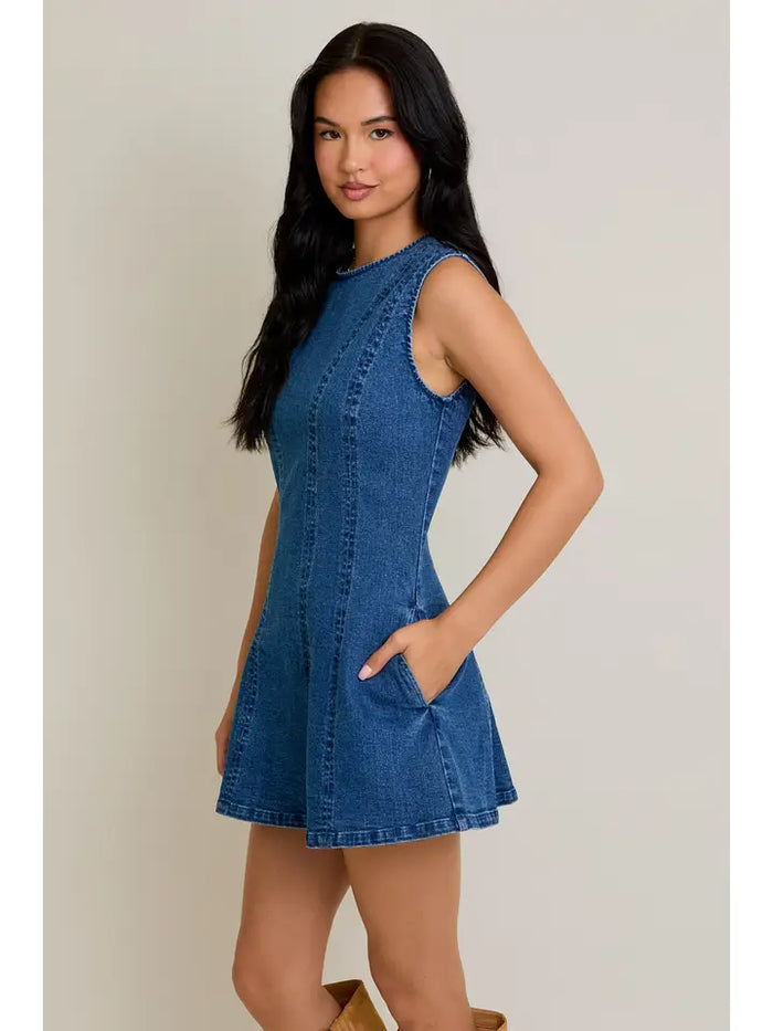 Brooklyn Seamed Denim Dress