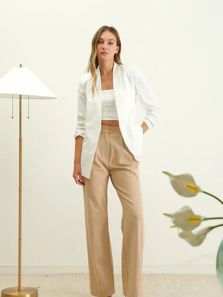 Collarless Blazer (ivory)
