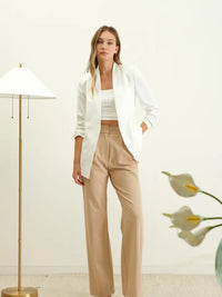 Collarless Blazer (ivory)