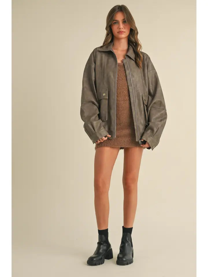 SALE The Ralph Oversized Leather Bomber