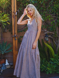 Gingham Smocked Maxi Dress