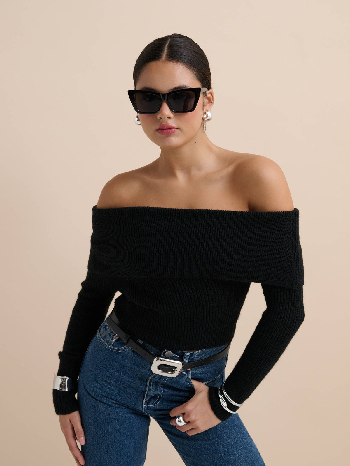 Chain Buckle PU Skinny Belt - GEORGE-MARY'S