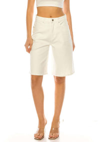 Classic White Denim Bermuda Short