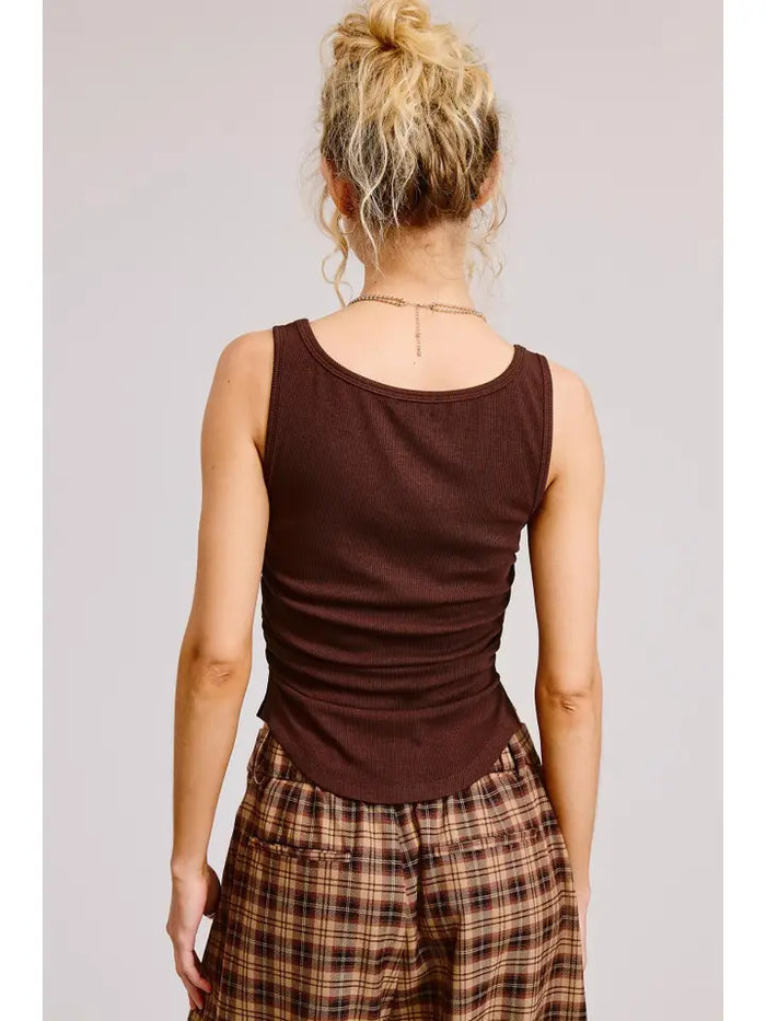 Rory Ruched Tank (chocolate)