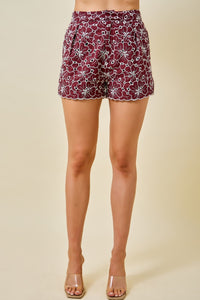 Embroidered Floral Blouse (maroon)